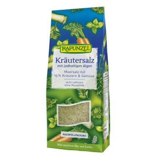 Rapunzel Herbal Salt with containing Iodine Algae organic 500 g refill pack