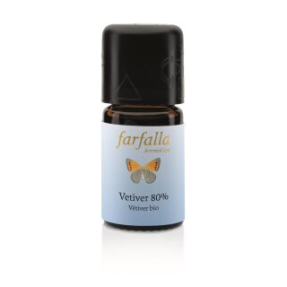 Farfalla Vetiver 80% Grand Cru essential oil pure organic in Alcohol 5 ml