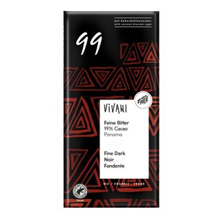 Vivani Dark Chocolate 99% Cacao organic 80 g
