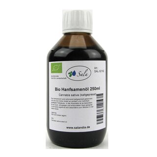 Sala Cannabis Sativa Seed Oil cold pressed virgin organic 250 ml glass bottle