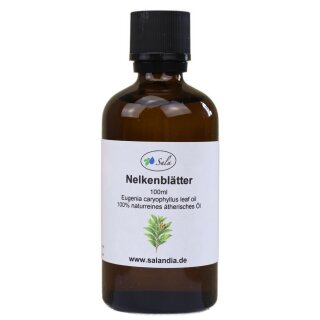 Sala Nelkenblätteröl Aroma ätherisches Nelkenöl Gewürznelke naturrein 100 ml Glasflasche
