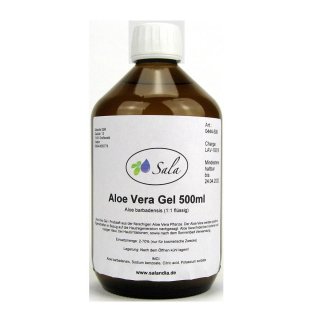 Sala Aloe Vera Gel 1:1 pure liquid 500 ml glass bottle