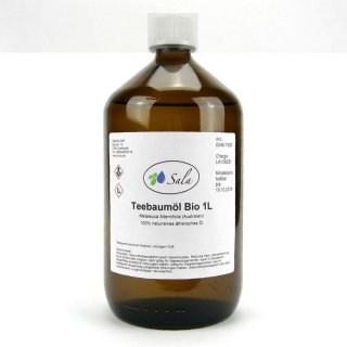 Sala Teebaumöl ätherisches Öl naturrein BIO 1 L 1000 ml Glasflasche
