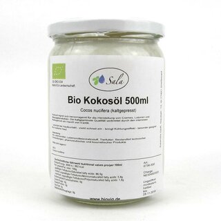 Sala Coconut Oil cold pressed organic 500 ml glass