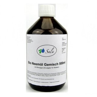 Sala Neem Oil cold pressed organic with Salamul emulsifier 500 ml glass bottle