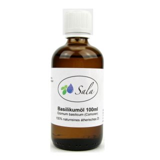 Sala Basilikumöl Methylchavicol ätherisches Öl naturrein 100 ml Glasflasche