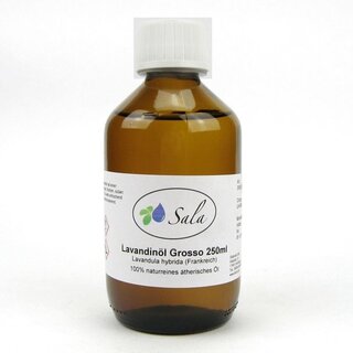 Sala Hybrid Lavender Grosso essential oil 100% pure 250 ml glass bottle