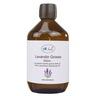 Sala Lavandinöl Grosso Aroma ätherisches Öl naturrein 500 ml Glasflasche