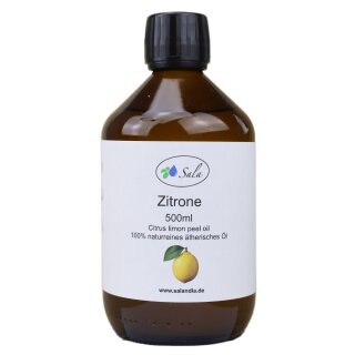 Sala Zitronenöl Aroma ätherisches Öl naturrein 500 ml Glasflasche