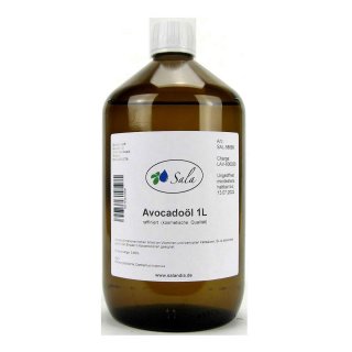 Sala Avocadoöl raffiniert kosmetische Qualität 1 L 1000 ml Glasflasche