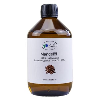 Sala Almond Oil cold pressed conv. 500 ml glass bottle