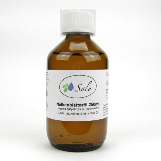 Sala Nelkenblätteröl ätherisches Nelkenöl Gewürznelke naturrein 250 ml Glasflasche