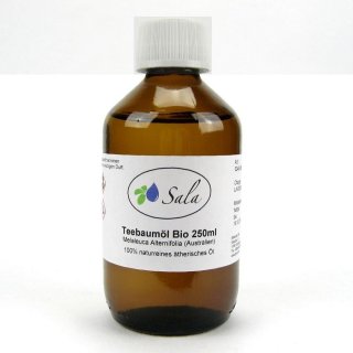 Sala Teebaumöl ätherisches Öl naturrein BIO 250 ml Glasflasche