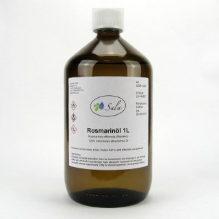 Sala Rosmarinöl Cineol ätherisches Öl naturrein 1 L 1000 ml Glasflasche