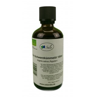 Sala Black Cumin Seed Oil cold pressed organic 100 ml glass bottle