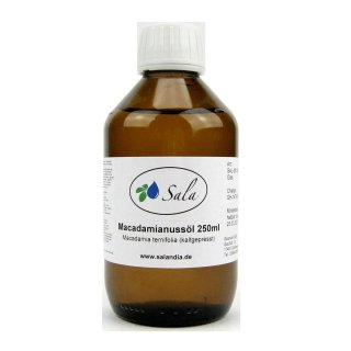 Sala Macadamia Nut Oil cold pressed food grade conv. 250 ml glass bottle
