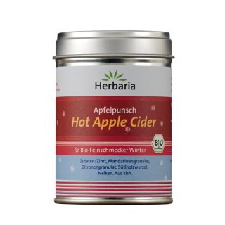 Herbaria Hot Apple Cider apple punch spice organic 100 g can