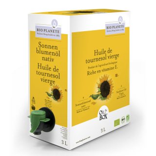 Bio Planète Sunflower Oil virgin classic organic 3 L 3000 ml Bag in Box