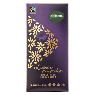 Naturata Lateinamerika Edelbitter Schokolade 100% Kakao vegan 80 g