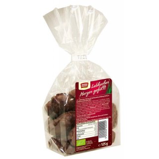 Rosengarten Stuffed Gingerbread Hearts Dark Chocolate with Apricot Filling vegan organic 125 g
