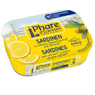 Phare dEckmühl Sardines in Organic Olive Oil & Organic Lemon 135 g