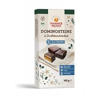 Hammermühle Dominoes Dark Chocolate with Apple Filling gluten free vegan organic 140 g