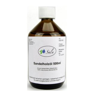 Sala Sandalwood essential oil Amyris 100% pure 500 ml glass bottle