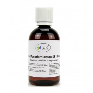 Sala Macadamia Nut Oil cold pressed organic 100 ml PET bottle