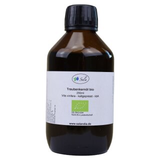 Sala Grapeseed Oil cold pressed organic 250 ml glass bottle