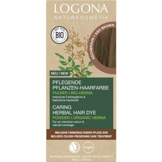 Logona Nourishing Herbal Hair Color Henna Powder Ash Brown vegan 100 g