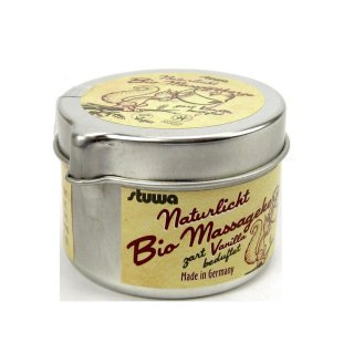 Stuwa Naturlicht Bio Massagekerze Vanilla vegan 50 ml Metalldose