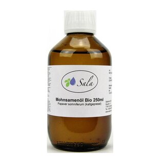 Sala Poppy Seed Oil cold pressed organic 250 ml glass bottle