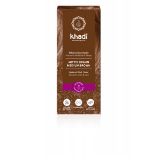 Khadi Natural Hair Color medium brown vegan 100 g