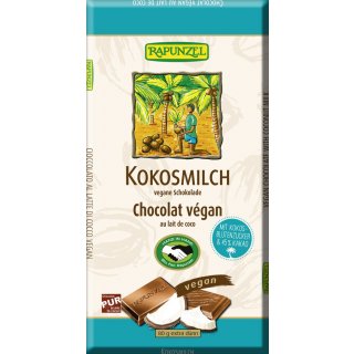 Rapunzel Kokosmilch Schokolade mit Kokosblütenzucker & 45% Kakao HiH vegan bio 80 g