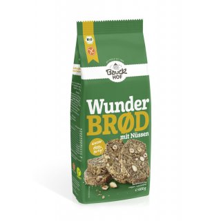 Bauckhof Wunderbrot Wunderbrød mit Nüssen Brotbackmischung glutenfrei vegan bio 600 g