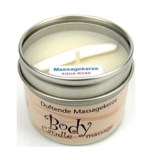 Stuwa Body Candle Massagekerze Aqua Rose konv. 115 ml Design Metalldose