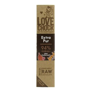 Lovechock Extra Pur 94% Kakao Raw Chocolate Riegel vegan bio 40 g