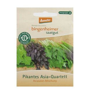 Bingenheimer Saatgut Pikantes Asia Quartett Asiasalat Mischung demeter bio für ca. 5 m²