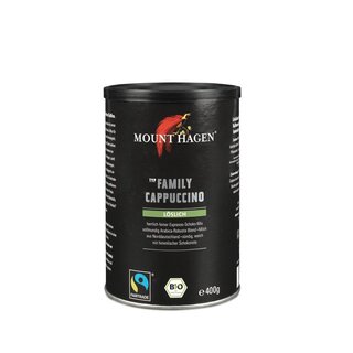 Mount Hagen Family Cappuccino organic 400 g can