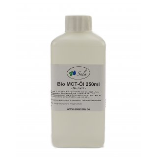 Sala MCT-Öl Neutralöl BIO aus Kokosfett 250 ml HDPE Flasche