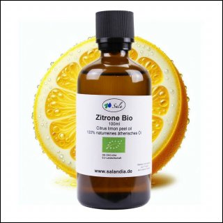 Sala Zitronenöl Aroma ätherisches Öl naturrein BIO 100 ml Glasflasche