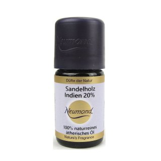 Neumond Sandelholz Indien 20% ätherisches Öl naturrein in Bio Weingeist 5 ml