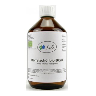Sala Borage Oil cold pressed organic 500 ml glass bottle