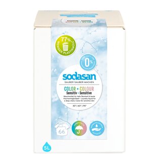 Sodasan Color Liquid Laundry Detergent Sensitive 5 L 5000 ml Bag in Box