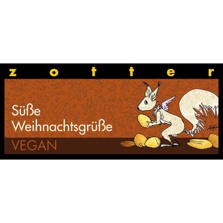 Zotter Süße Weihnachtsgrüße Schokolade glutenfrei vegan bio 70 g