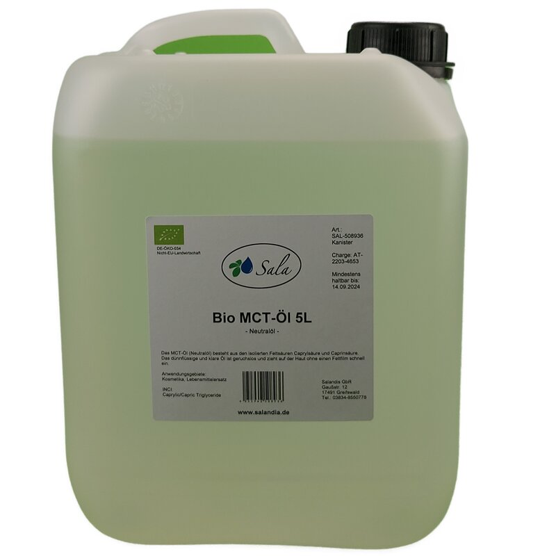 Sala Caprylic Capric Triglyceride Neutral Oil organic 5 L 5000 ml can,  99,99 €