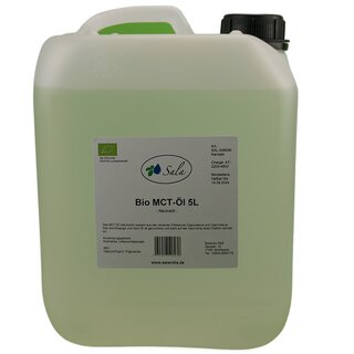 Sala Caprylic Capric Triglyceride Neutral Oil organic 5 L 5000 ml canister