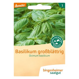 Bingenheimer Saatgut Basilikum großblättrig Ocimum basilicum demeter bio für ca. 10 m²