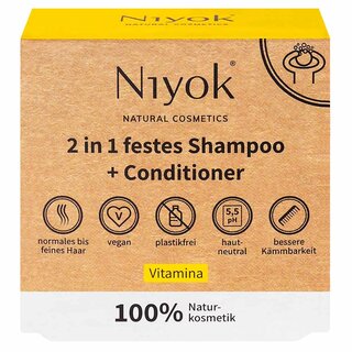 Niyok 2 in 1 festes Shampoo + Conditioner Vitamina vegan 80 g
