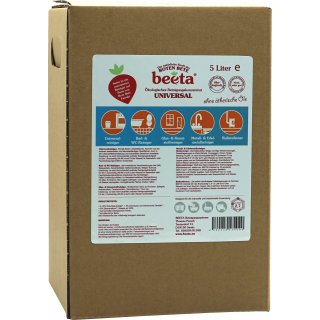 Beeta 5 in 1 Rote Bete Kraft Universalreiniger Konzentrat parfümfrei vegan 5 L 5000 ml Bag in Box